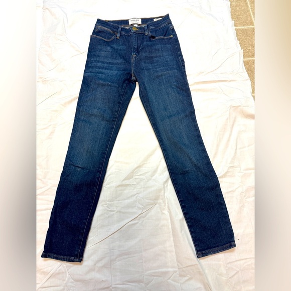 FRAME Womens Le High Skinny Jeans Size 25 Blue Stretch Denim Dark Wash - Picture 1 of 3
